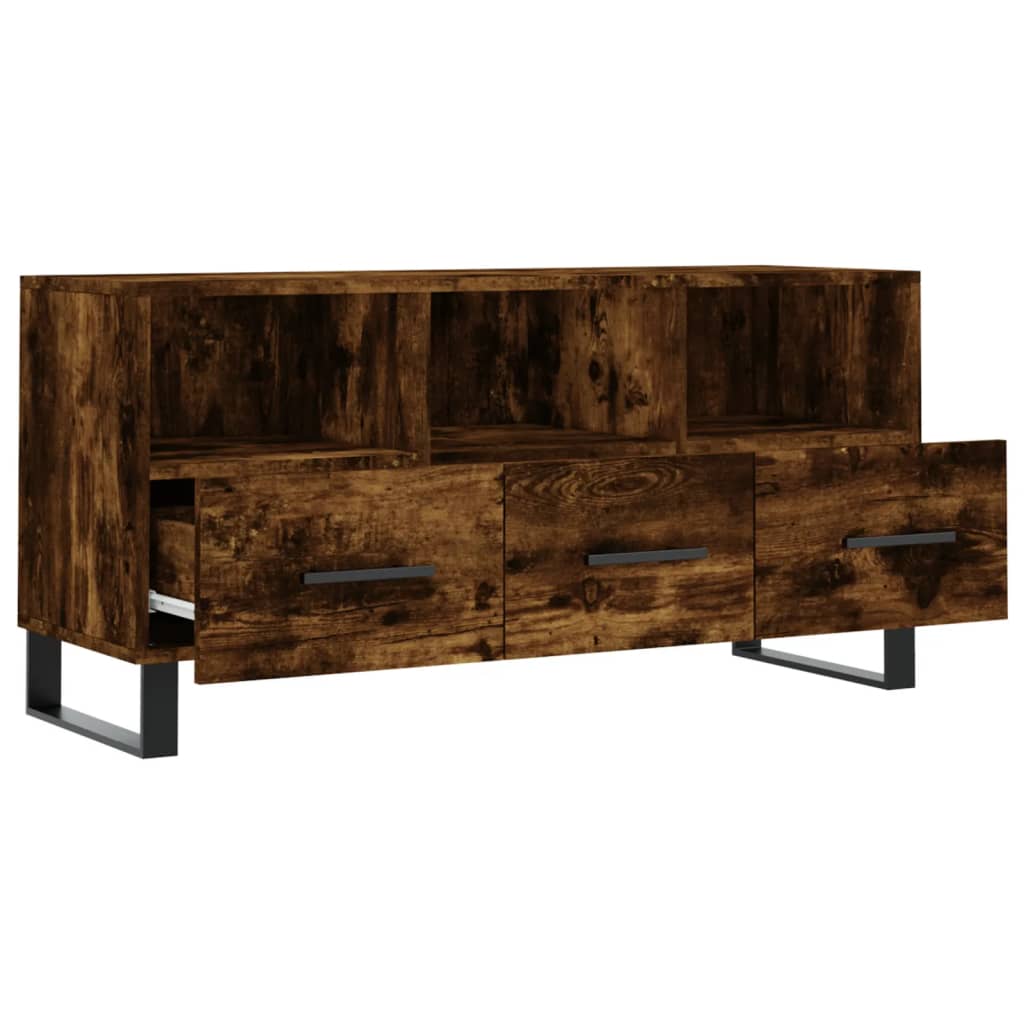 Tv-meubel 102x36x50 cm bewerkt hout eikenkleurig