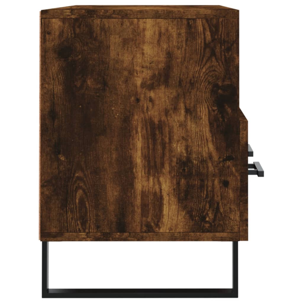 Meuble TV 102x36x50 cm ouvré en bois couleur chêne