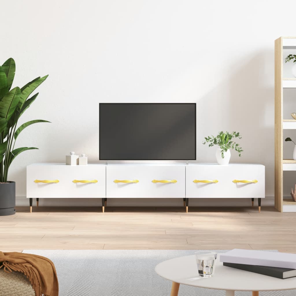 Meuble TV 150x36x30 cm en bois travaillé