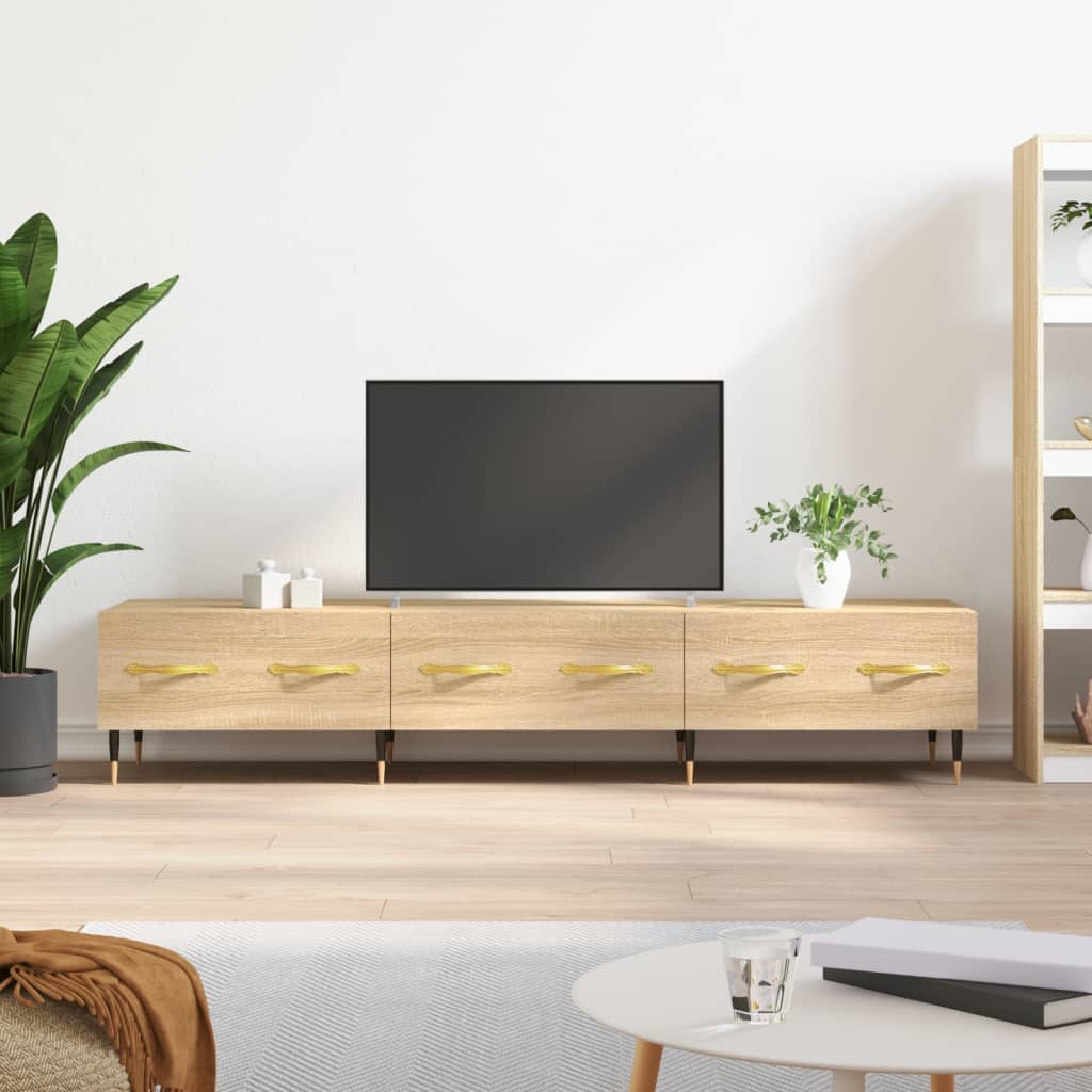 Meuble TV 150x36x30 cm en bois travaillé