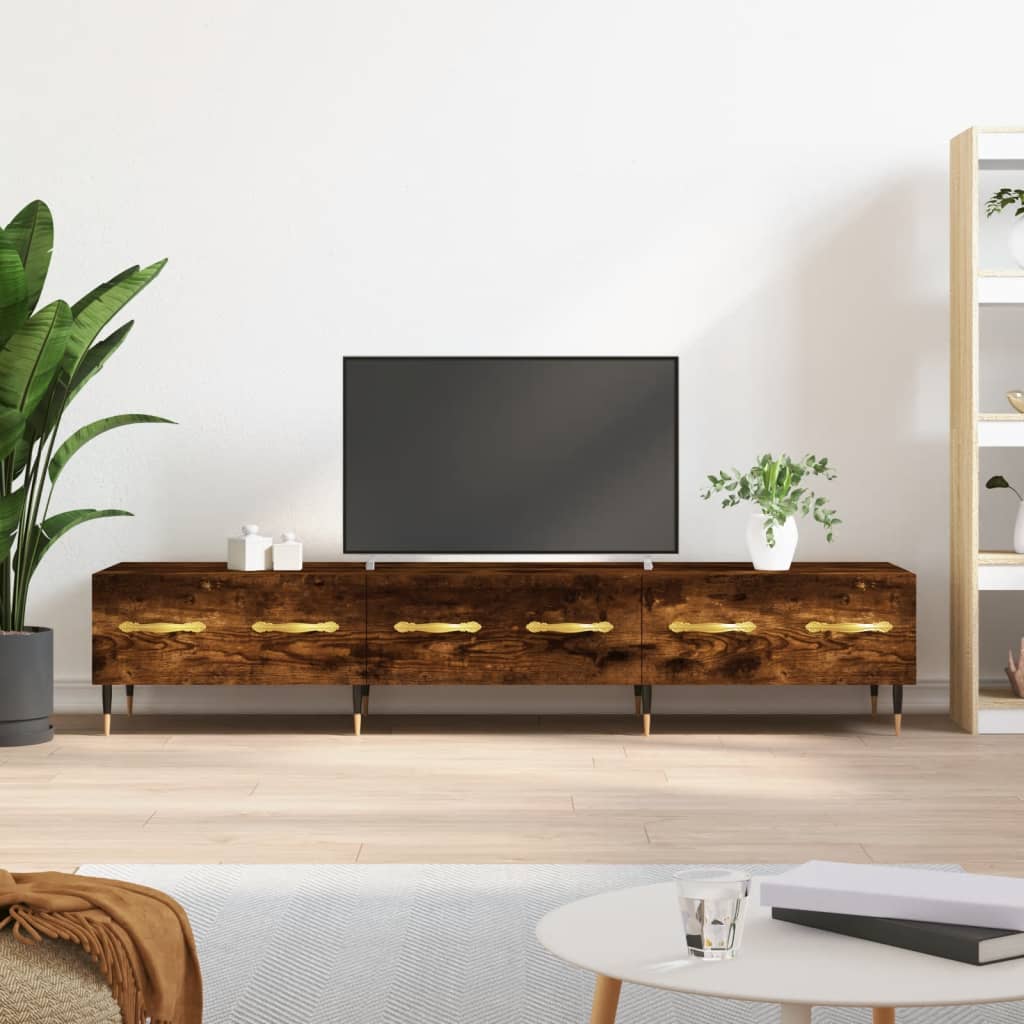 Meuble TV 150x36x30 cm en bois travaillé