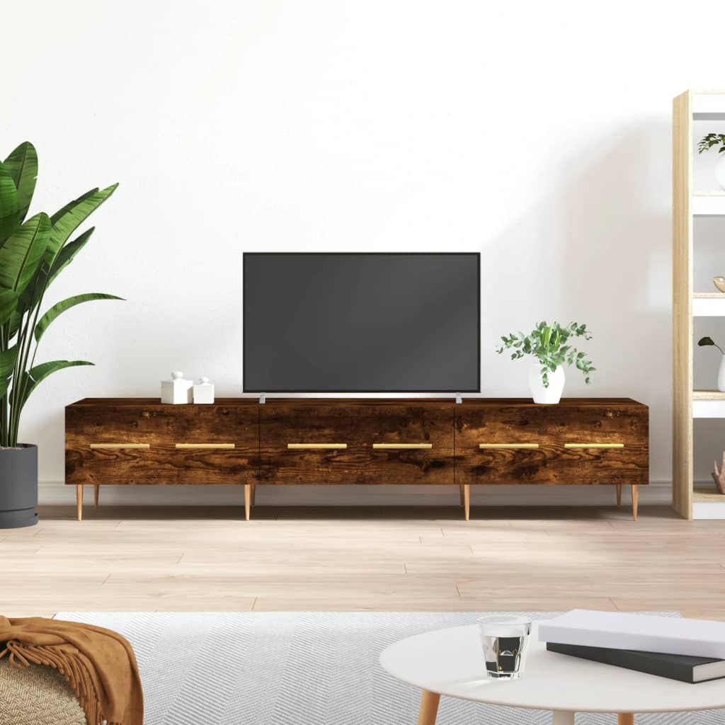 Meuble TV 150x36x30 cm en bois travaillé