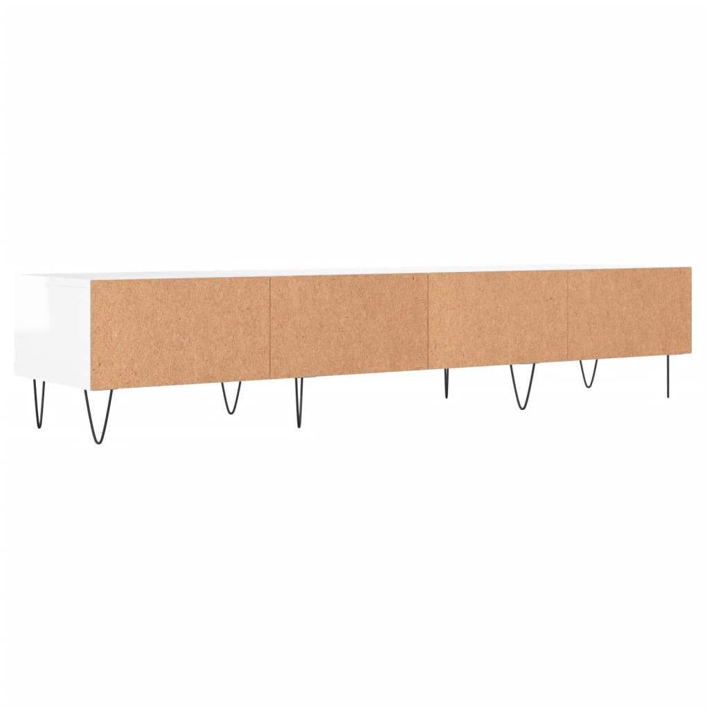 Meuble TV 150x36x30 cm ouvré en bois couleur chêne