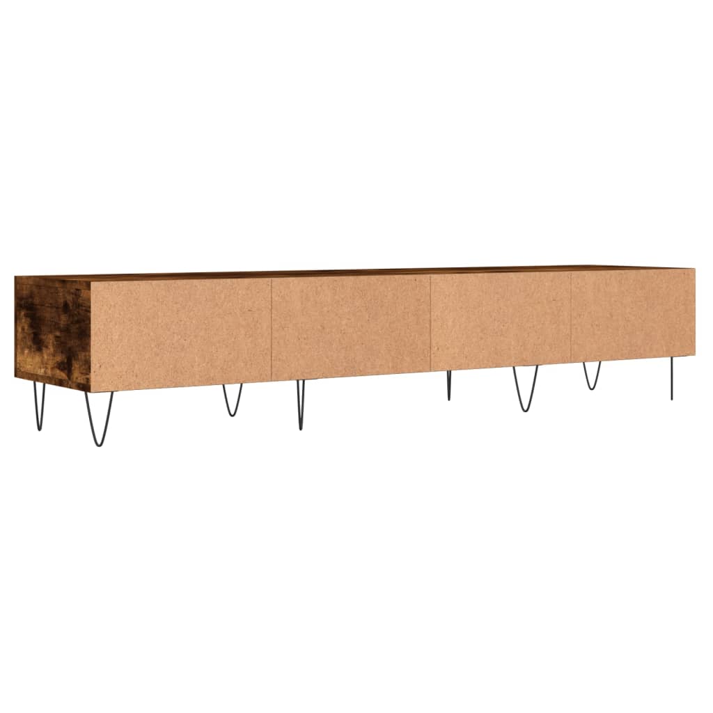 Meuble TV 150x36x30 cm ouvré en bois couleur chêne