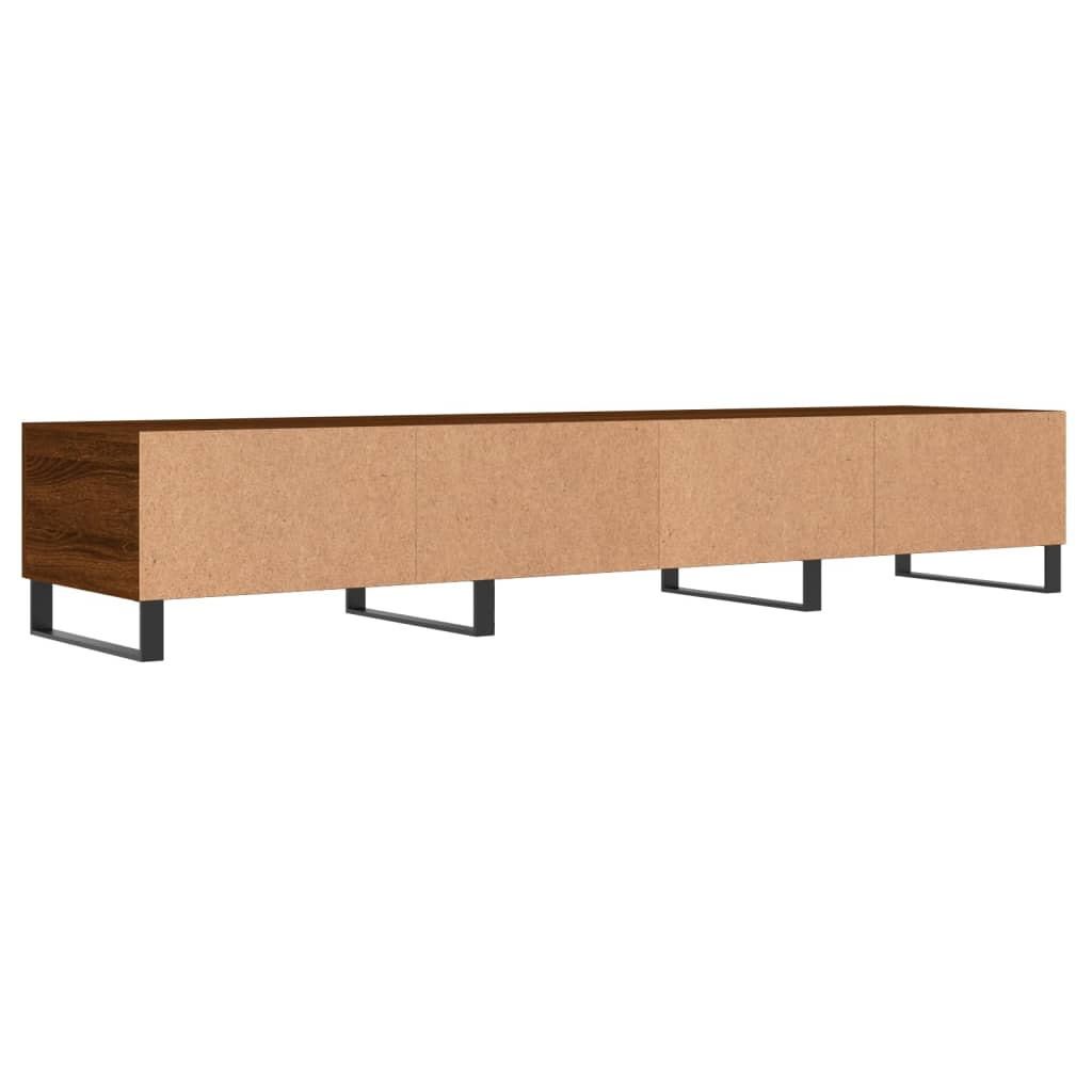 Meuble TV 150x36x30 cm ouvré en bois couleur chêne