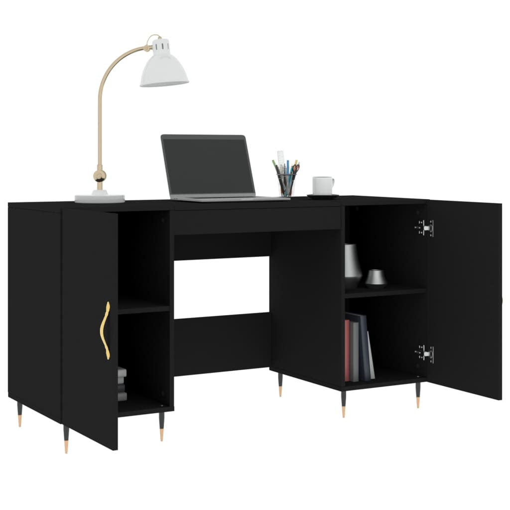 Bureau 140x50x75 cm en dérivé du bois coloris chêne