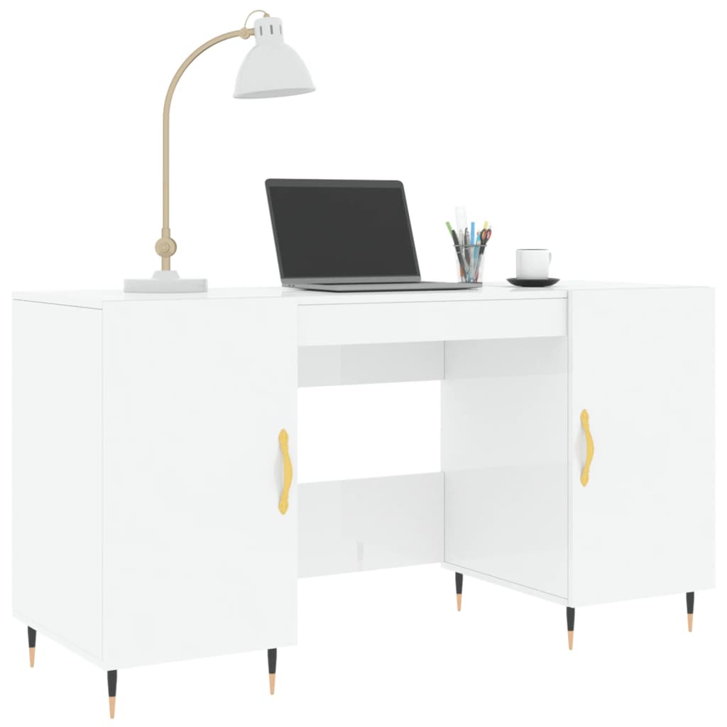 Bureau 140x50x75 cm en dérivé du bois coloris chêne