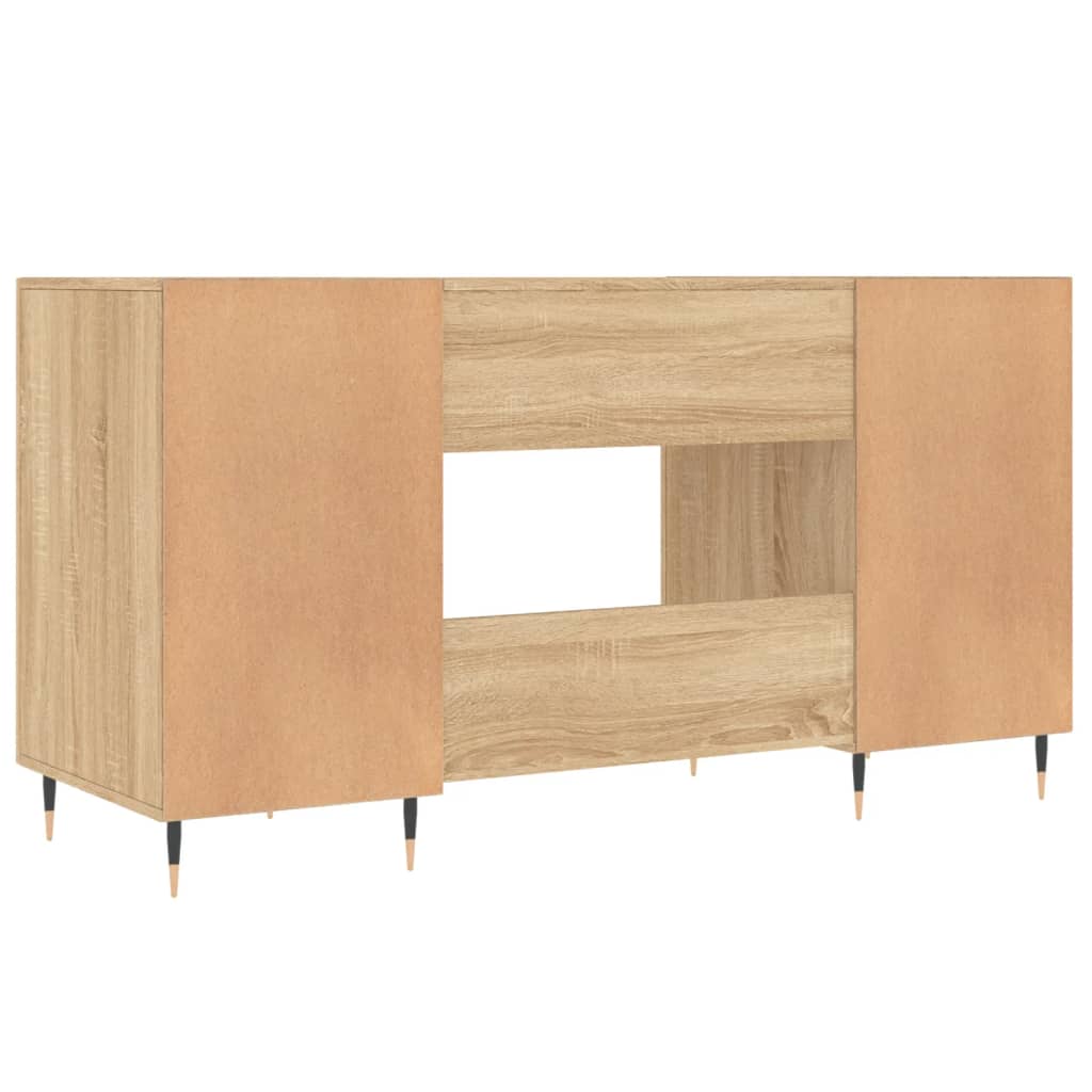 Bureau 140x50x75 cm en dérivé du bois coloris chêne