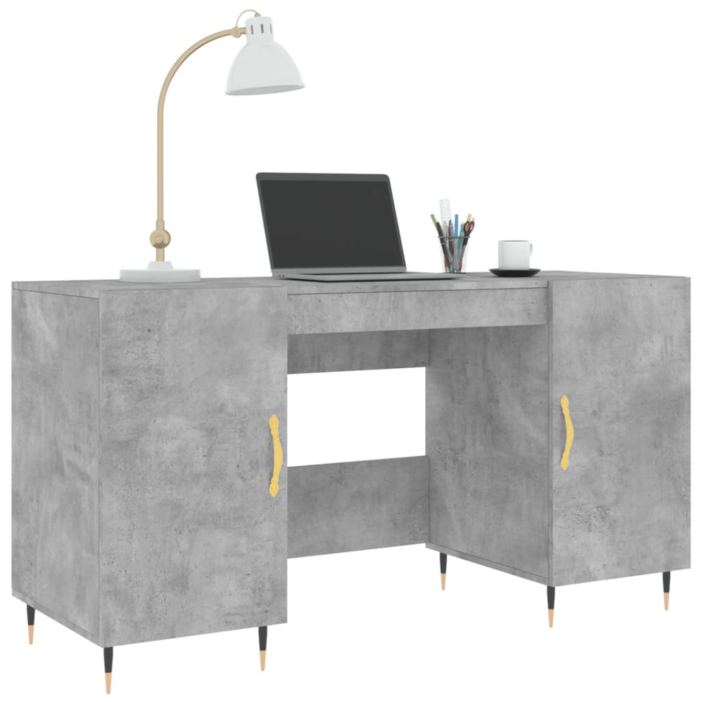 Bureau 140x50x75 cm en dérivé du bois coloris chêne