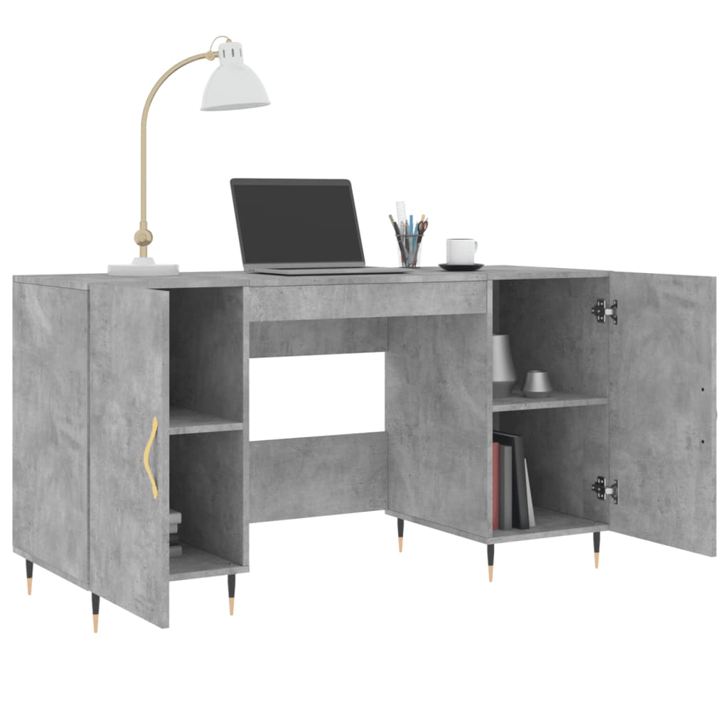 Bureau 140x50x75 cm en dérivé du bois coloris chêne