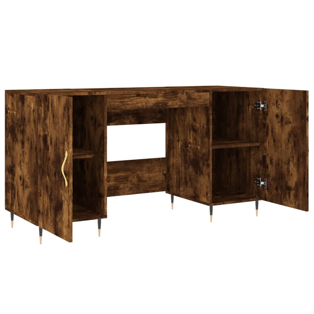 Bureau 140x50x75 cm en dérivé du bois coloris chêne