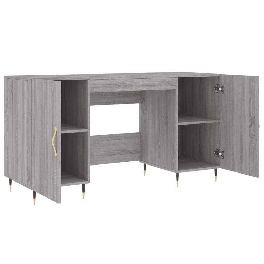 Bureau 140x50x75 cm en dérivé du bois coloris chêne