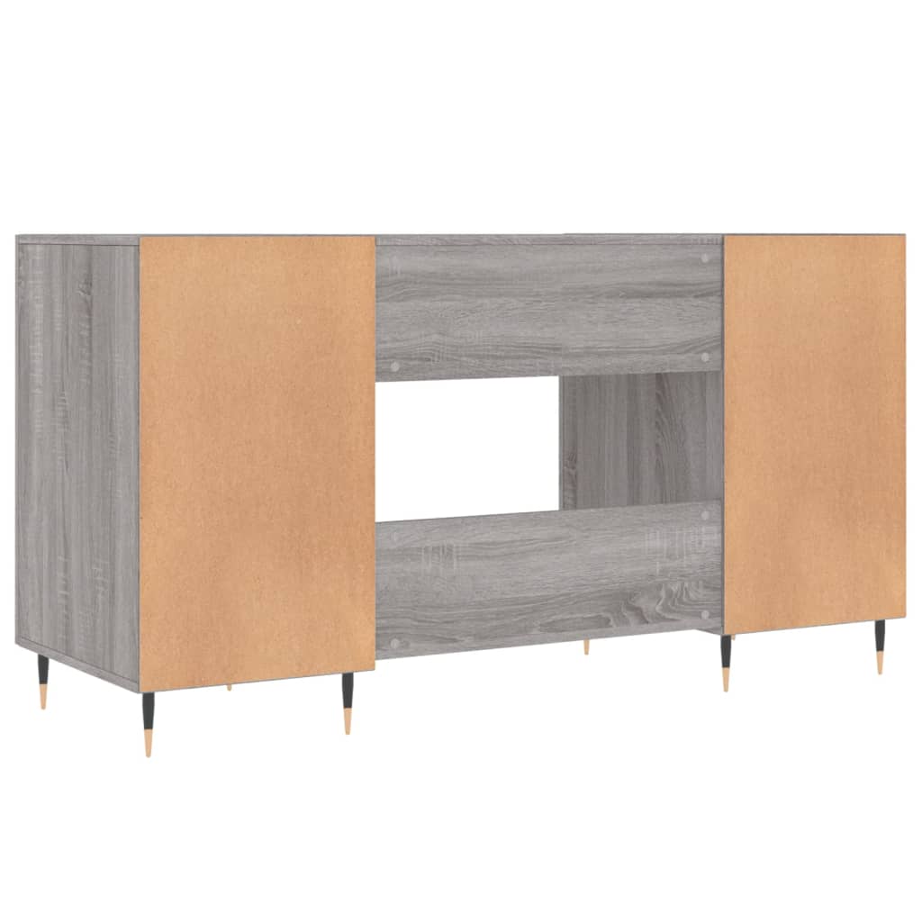 Bureau 140x50x75 cm en dérivé du bois coloris chêne