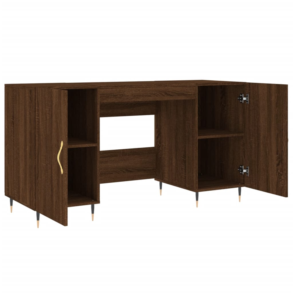 Bureau 140x50x75 cm en dérivé du bois coloris chêne