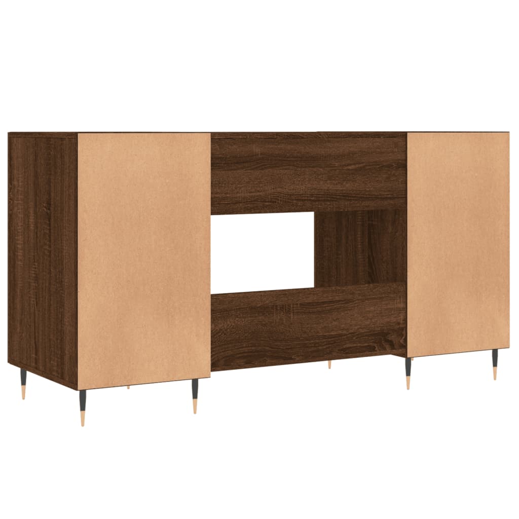 Bureau 140x50x75 cm en dérivé du bois coloris chêne