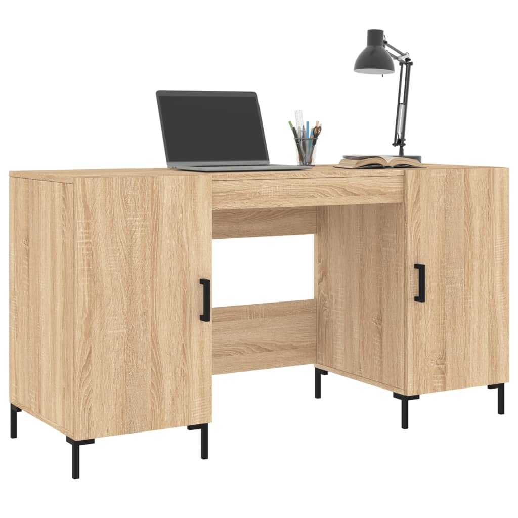 Bureau 140x50x75 cm bewerkt hout eikenkleurig