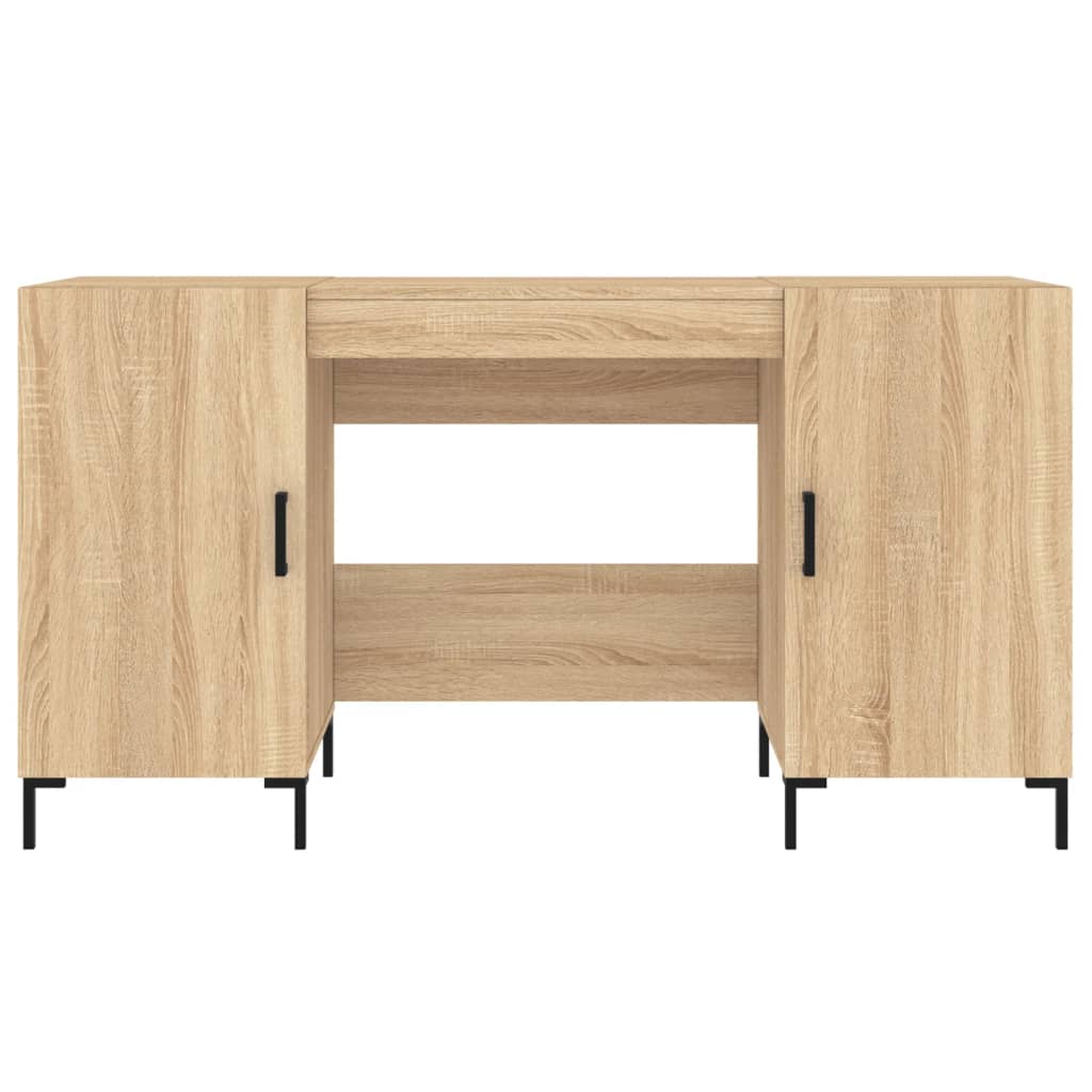 Bureau 140x50x75 cm bewerkt hout eikenkleurig