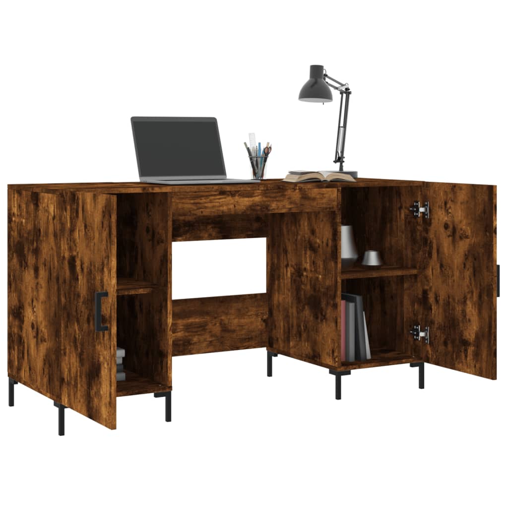 Bureau 140x50x75 cm bewerkt hout eikenkleurig