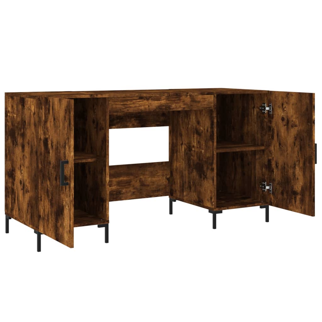 Bureau 140x50x75 cm bewerkt hout eikenkleurig