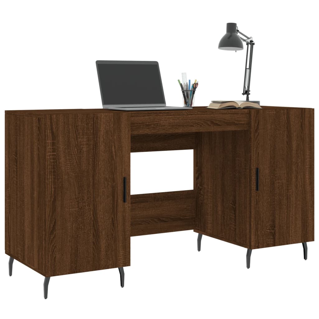 Bureau 140x50x75 cm finition bois couleur chêne marron