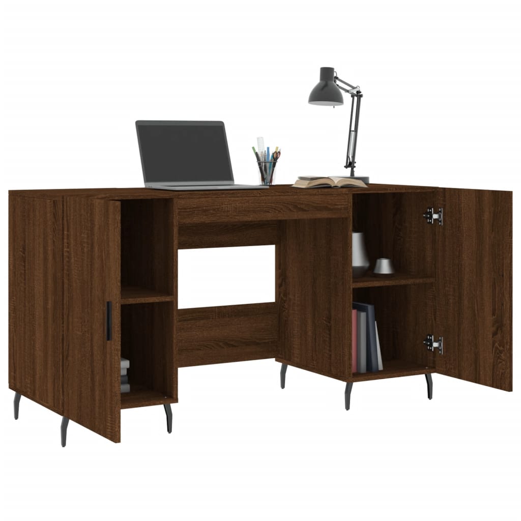 Bureau 140x50x75 cm finition bois couleur chêne marron