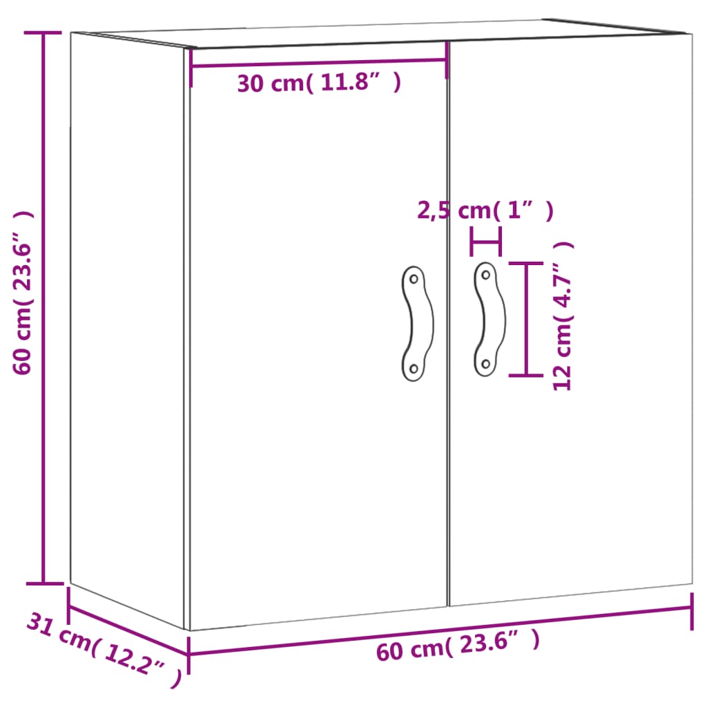 Élément mural 60x31x60 cm en bois travaillé