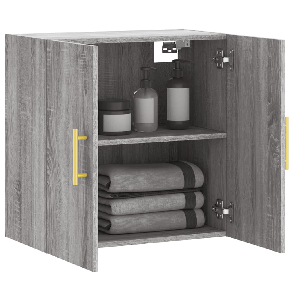 Wandkast 60x31x60 cm bewerkt hout eikenkleurig