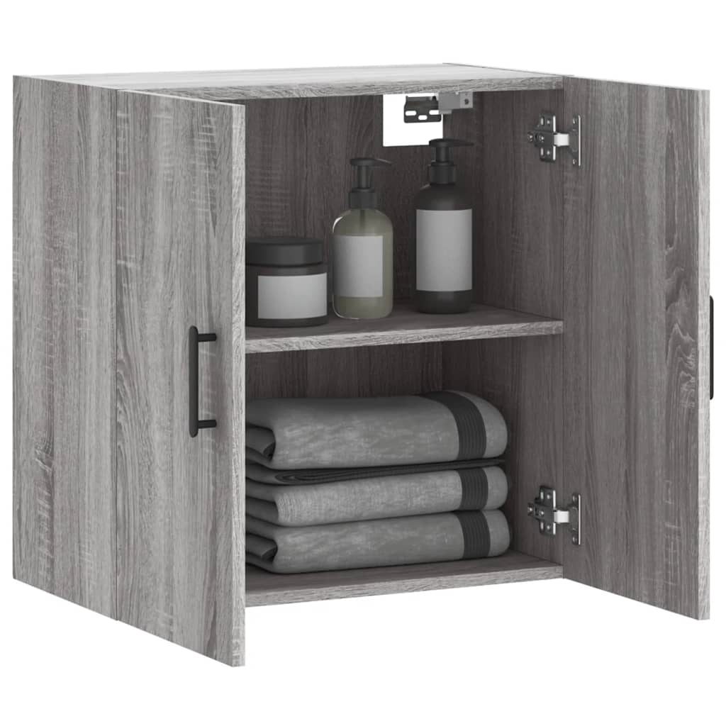 Wandkast 60x31x60 cm bewerkt hout artisanaal eikenkleurig