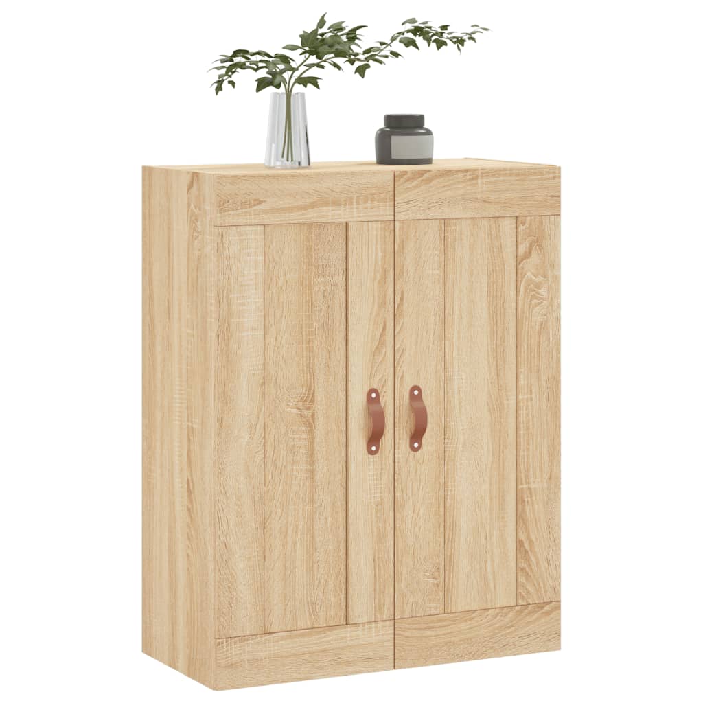 Wandkast 69,5x34x90 cm bewerkt hout eikenkleurig