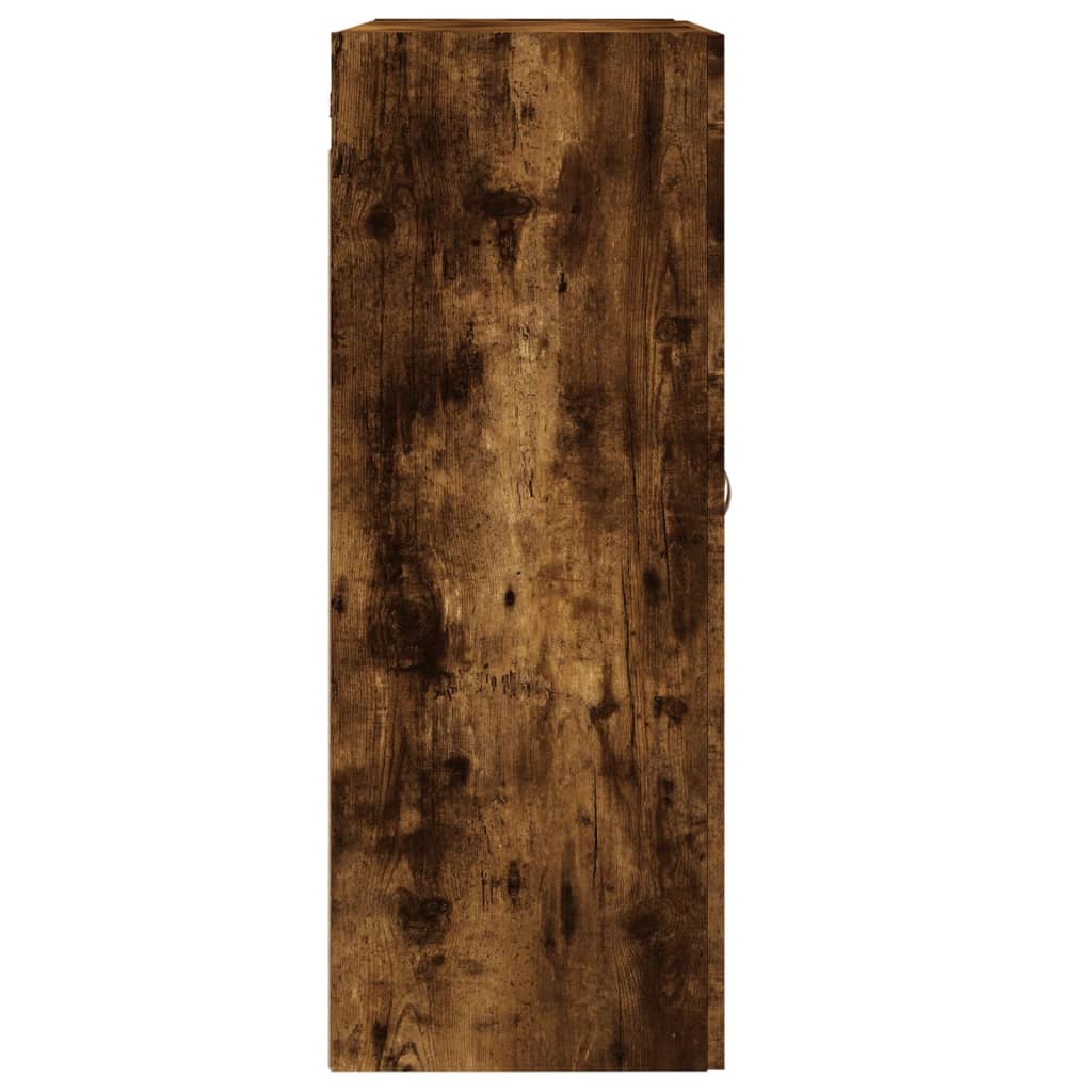 Wandkast 69,5x34x90 cm bewerkt hout gerookt eikenkleurig