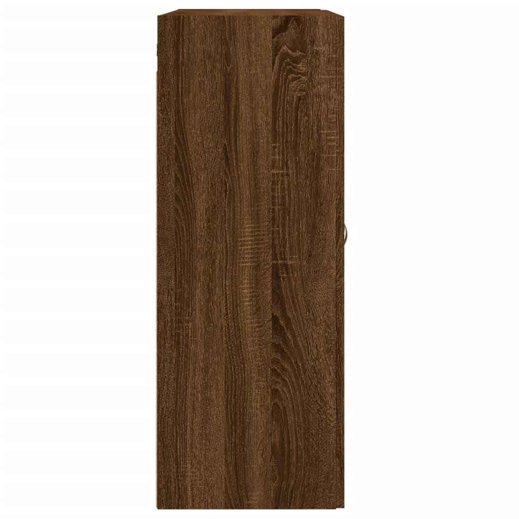 Wandkast 69,5x34x90 cm bewerkt hout gerookt eikenkleurig