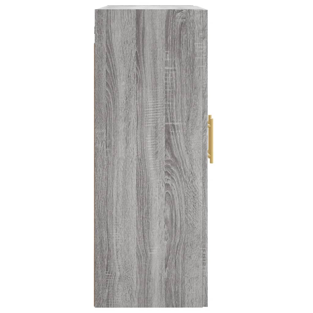 Wandkast 69,5x34x90 cm bewerkt hout grijs sonoma eikenkleurig