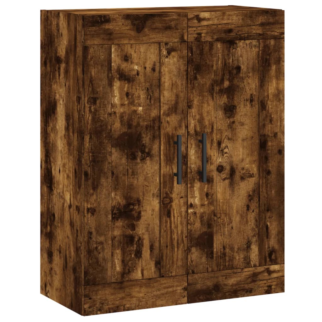 Wandkast 69,5x34x90 cm bewerkt hout oud houtkleurig