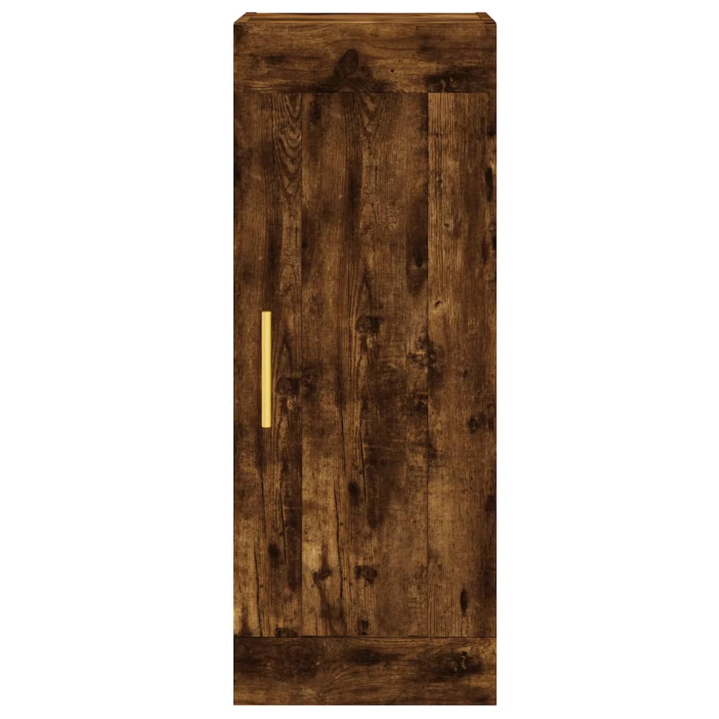 Wandkast 34,5x34x90 cm bewerkt hout eikenkleurig