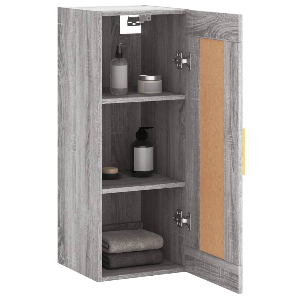 Wandkast 34,5x34x90 cm bewerkt hout eikenkleurig