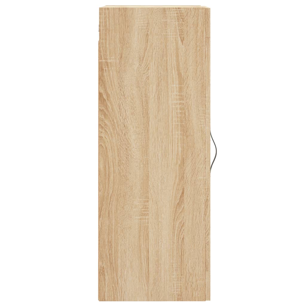 Wandkast 34,5x34x90 cm bewerkt hout eikenkleurig