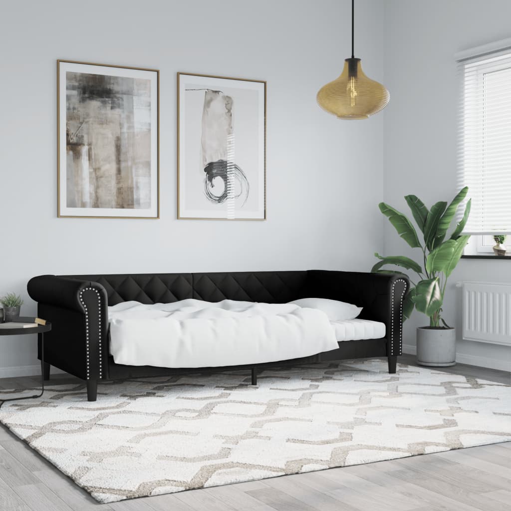 Canapé lit gigogne et matelas 90x200 cm cuir artificiel