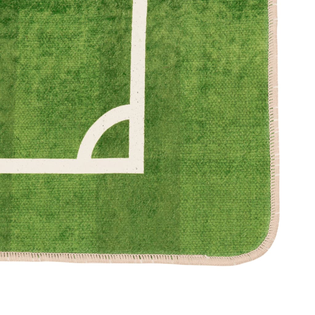 Kindervloerkleed voetbalveld wasbaar antislip 160x230 cm groen