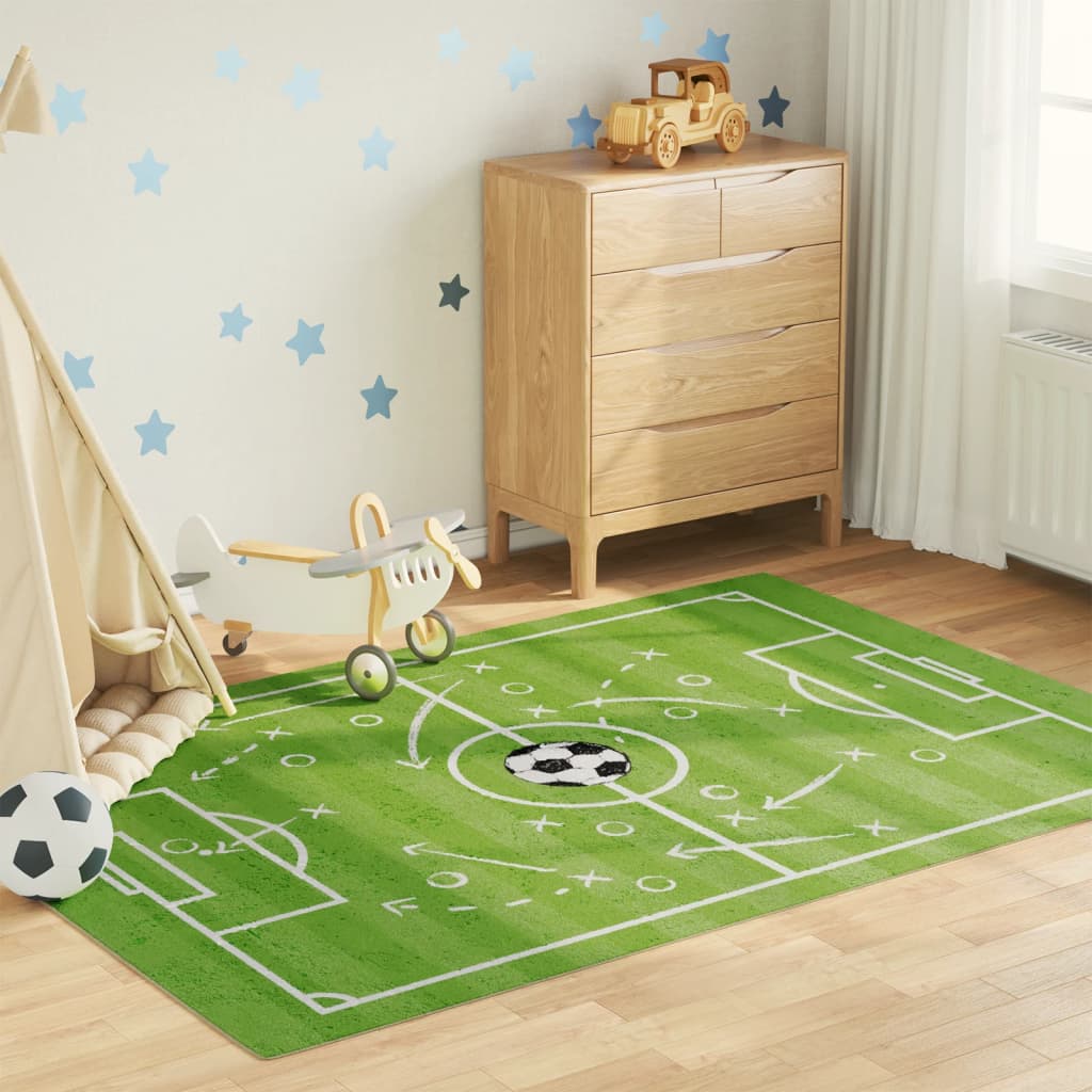 Kindervloerkleed eenhoorn wasbaar antislip 160x230 cm groen