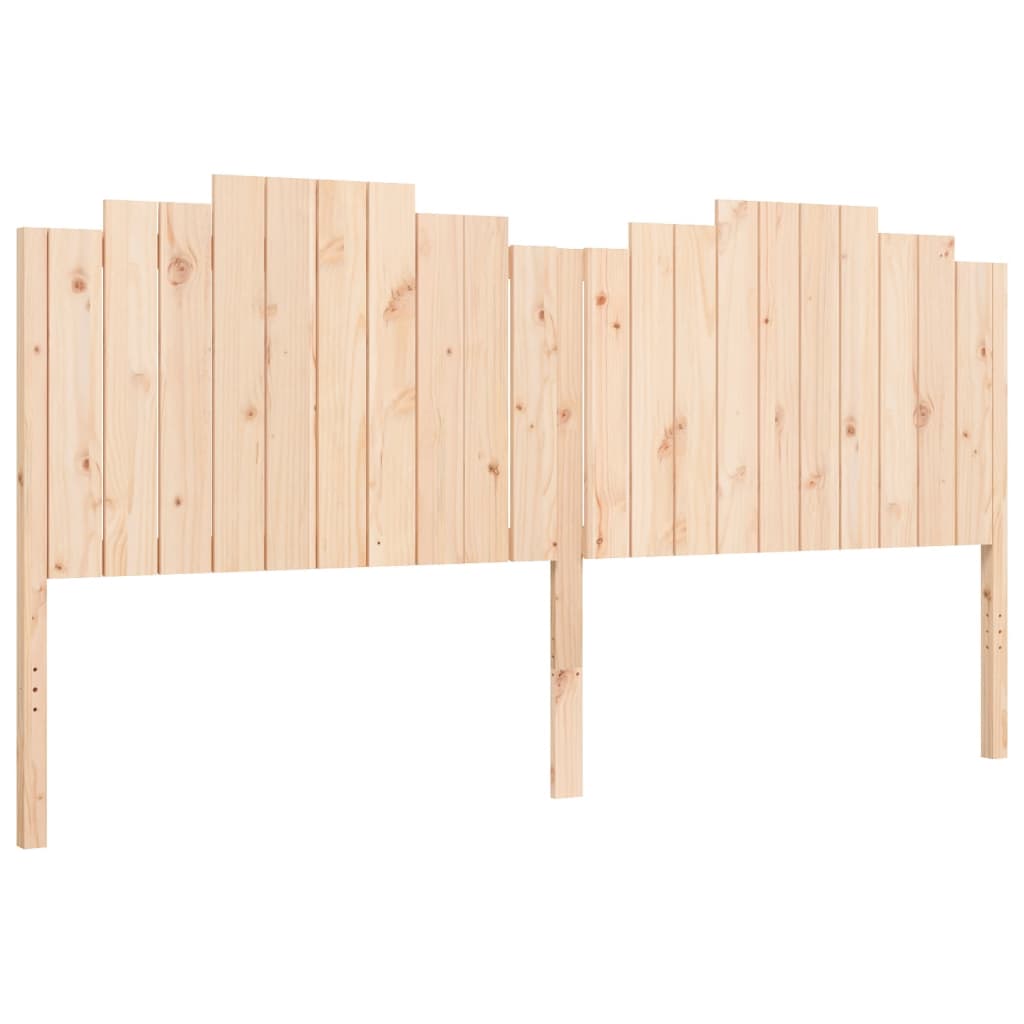 Bedframe met hoofdbord massief hout wit 100x200 cm