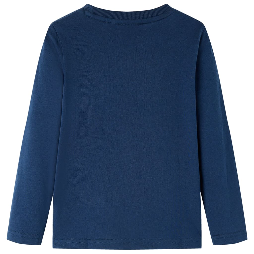 Kindershirt met lange mouwen 128 marineblauw