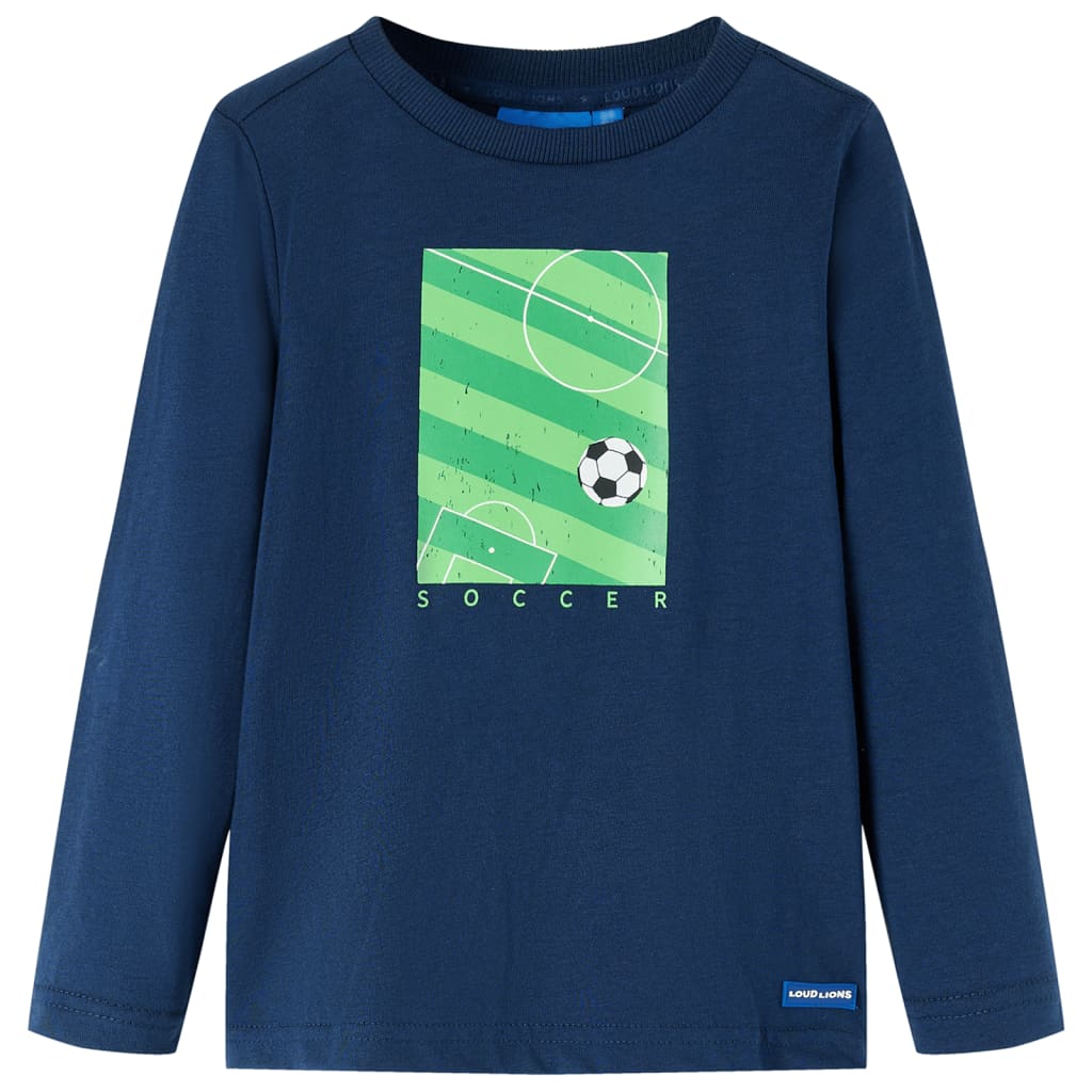 Kindershirt met lange mouwen 128 marineblauw