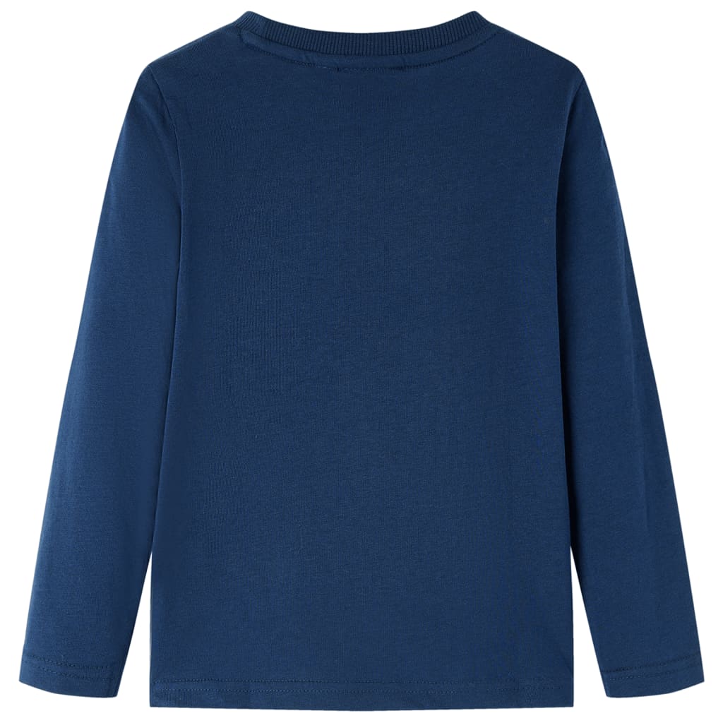 Kindershirt met lange mouwen 128 marineblauw