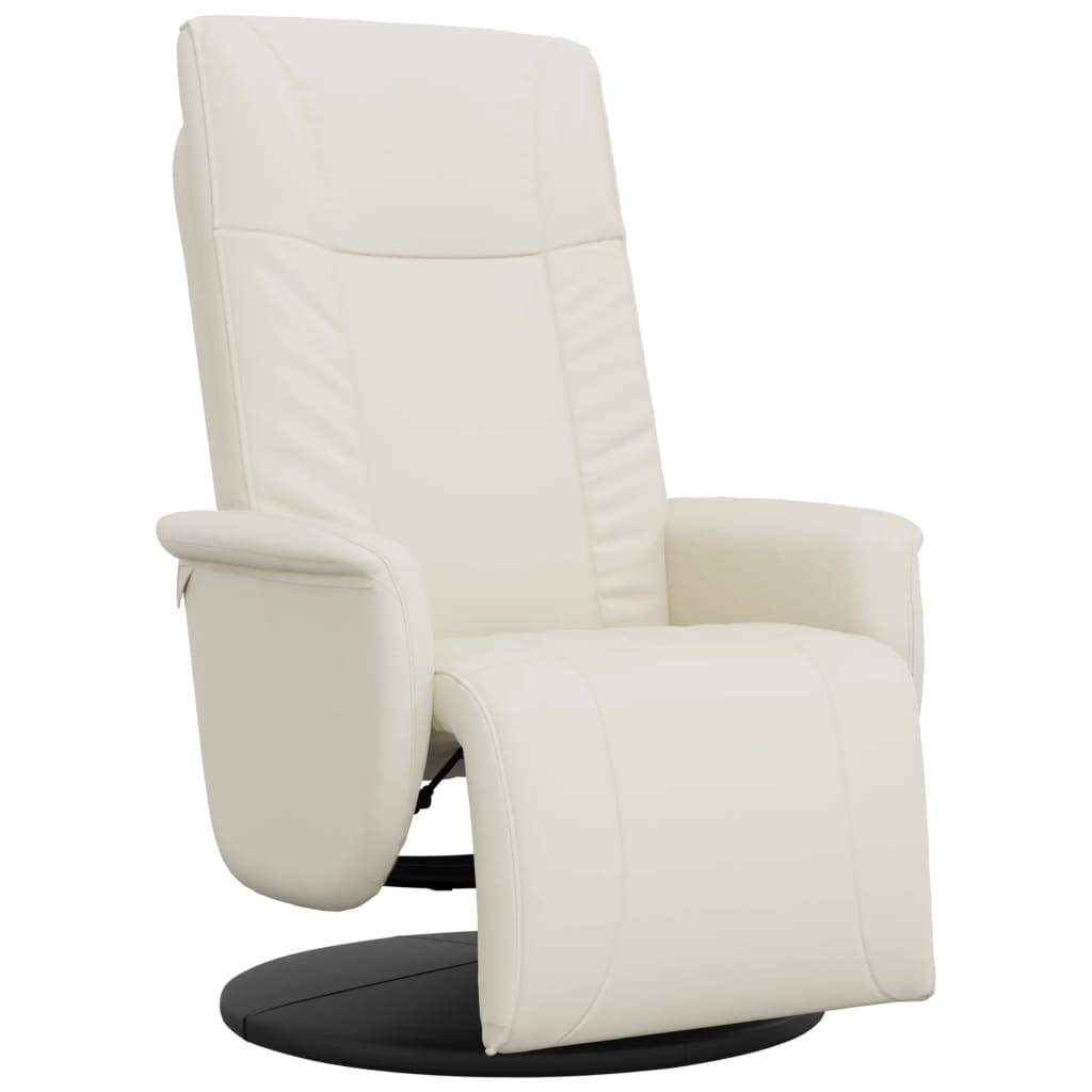 Fauteuil réglable avec repose-pieds en cuir artificiel noir