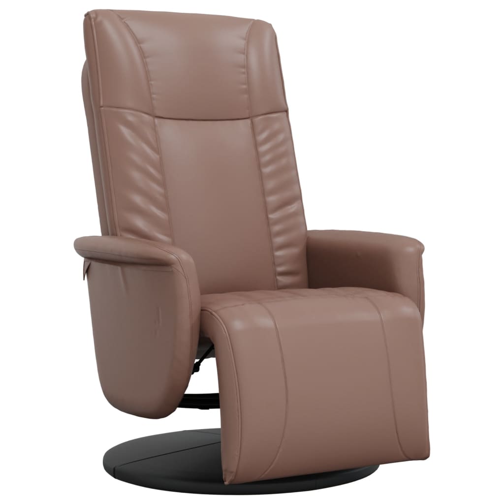 Fauteuil réglable avec repose-pieds en cuir artificiel noir