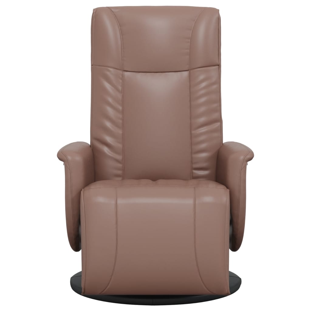 Fauteuil réglable avec repose-pieds en cuir artificiel noir