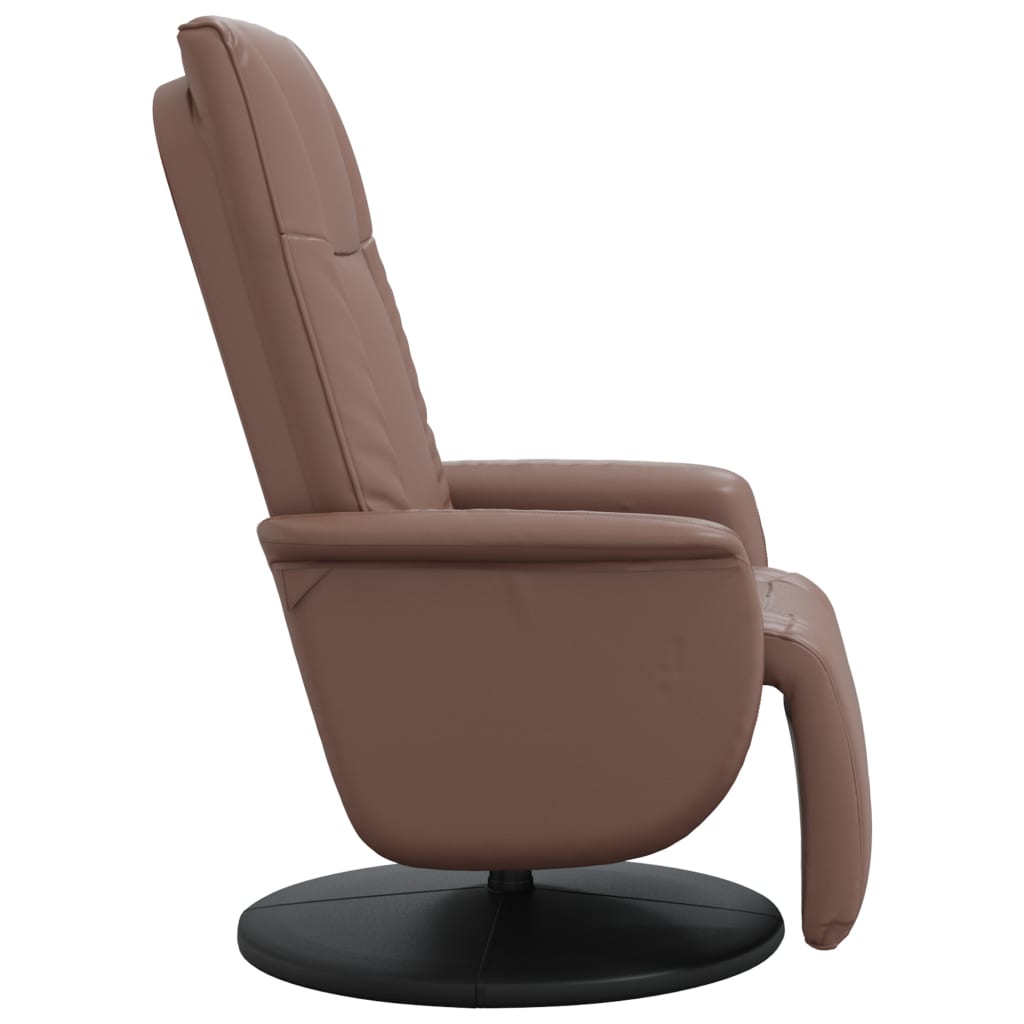 Fauteuil réglable avec repose-pieds en cuir artificiel noir