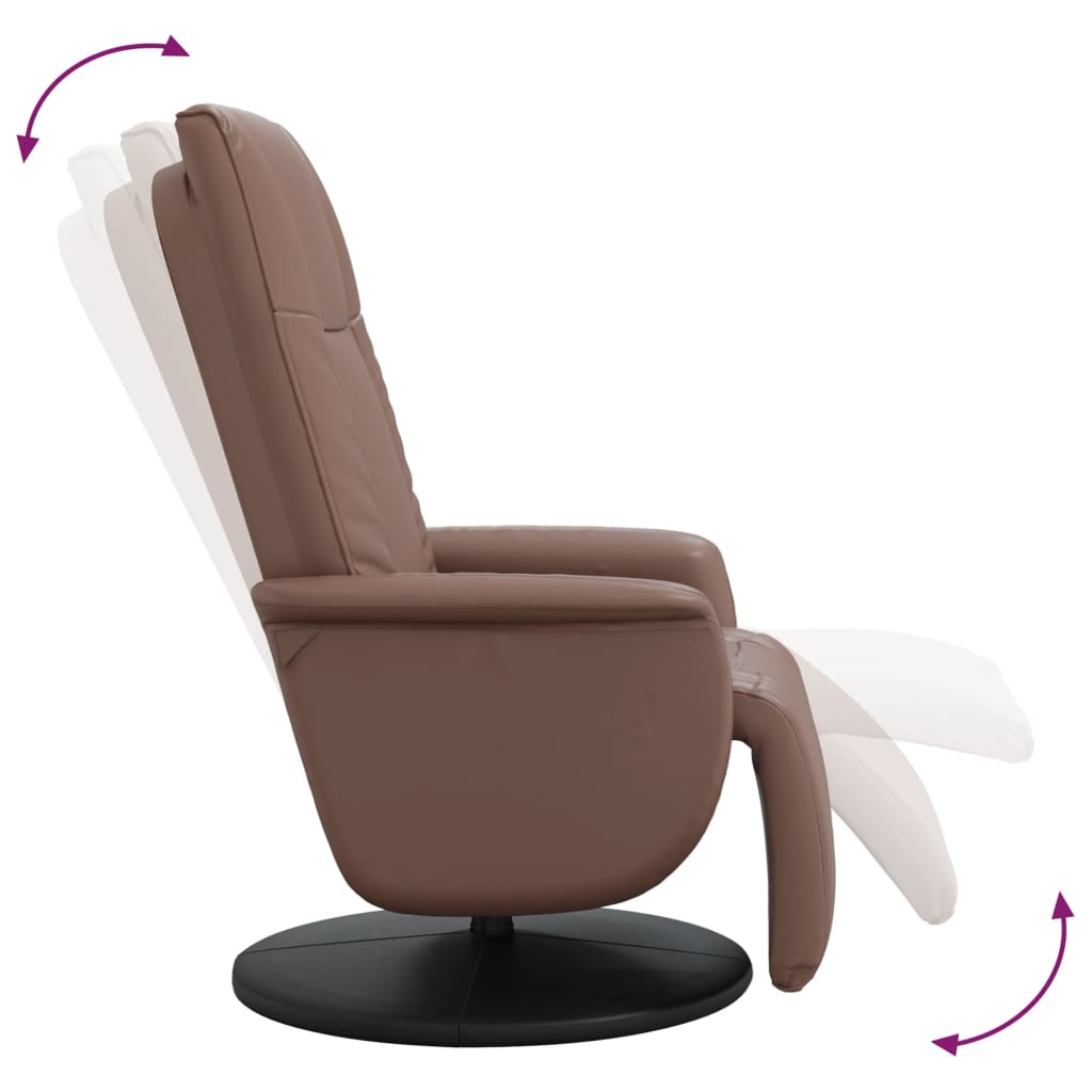 Fauteuil réglable avec repose-pieds en cuir artificiel noir