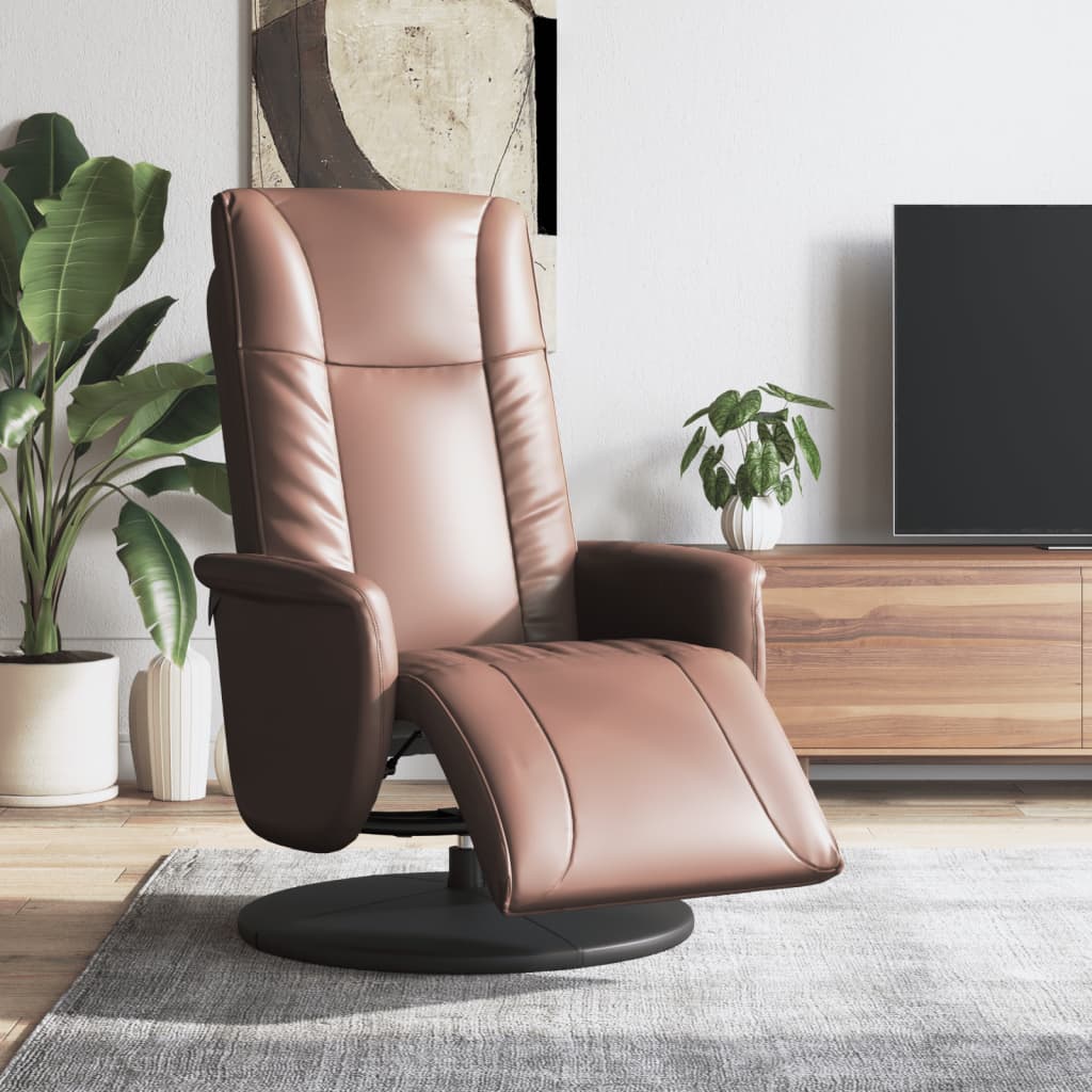 Fauteuil réglable avec repose-pieds en cuir artificiel noir