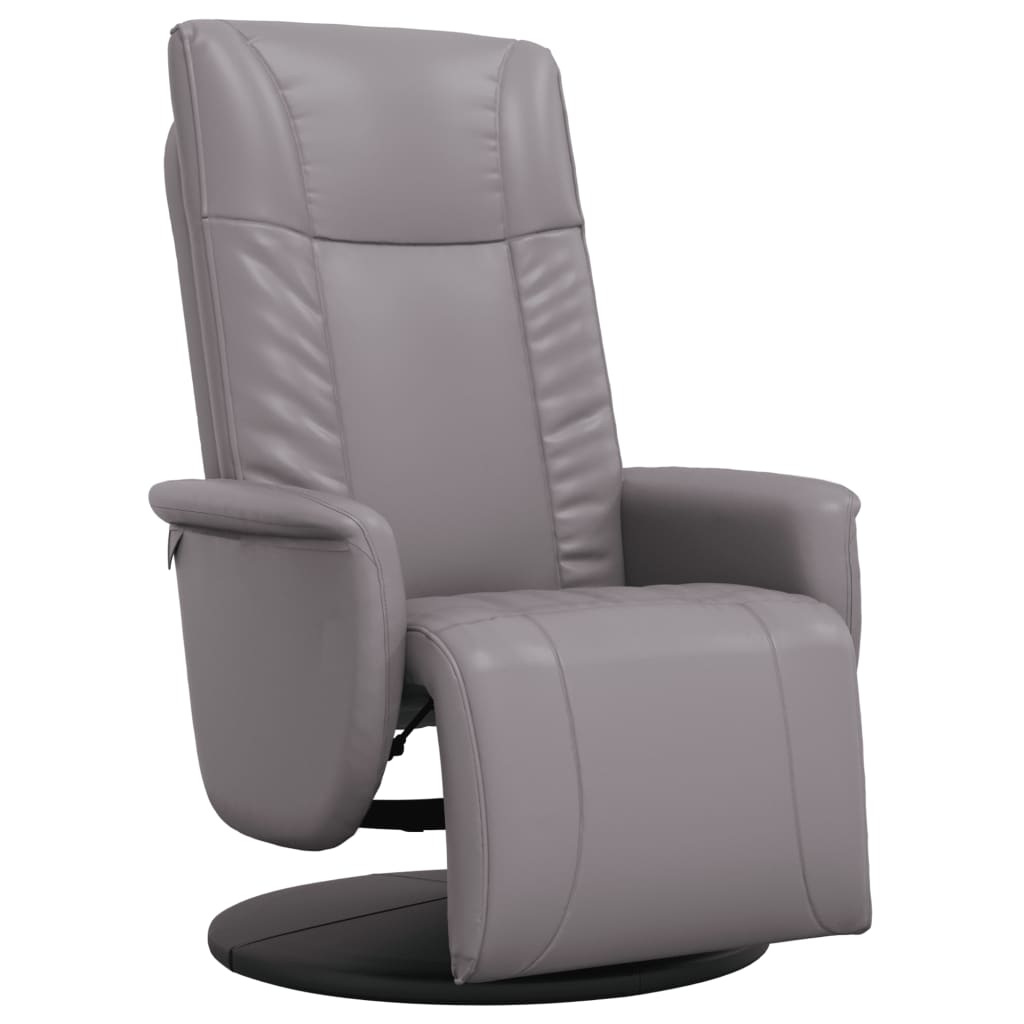 Fauteuil réglable avec repose-pieds en cuir artificiel noir